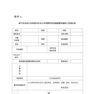 貴州畢節(jié)威寧自治縣公安局招聘輔警70人公告