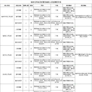 榆林市中級人民法院招聘輔警公告（132人）