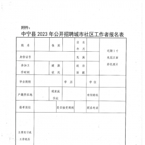 2023寧夏中衛(wèi)市中寧縣社區(qū)工作者公開選聘30名公告