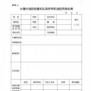 大理州消防救援支隊招聘核算會計、消防文員和專職消防員公告（3人） ...